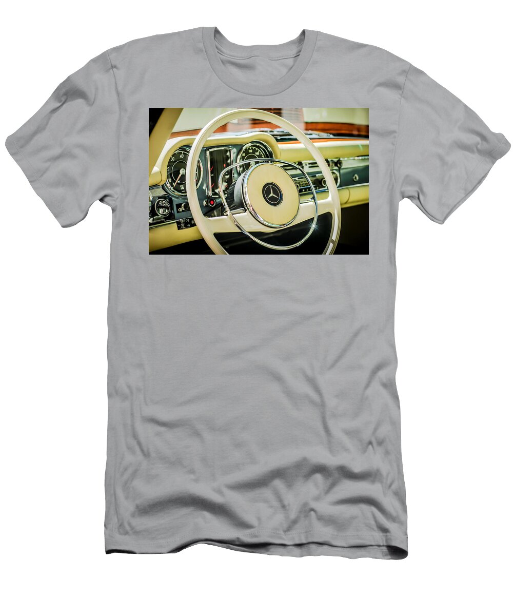 1968 Mercedes Benz 280 Sl Roadster Steering Wheel Emblem 0284c Jill Reger T-Shirt