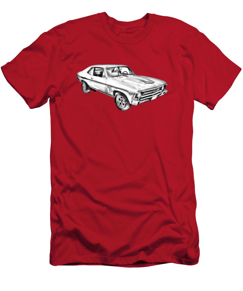 1969 Chevrolet Nova Yenko 427 Muscle Car Illustration Keith Webber Jr T-Shirt