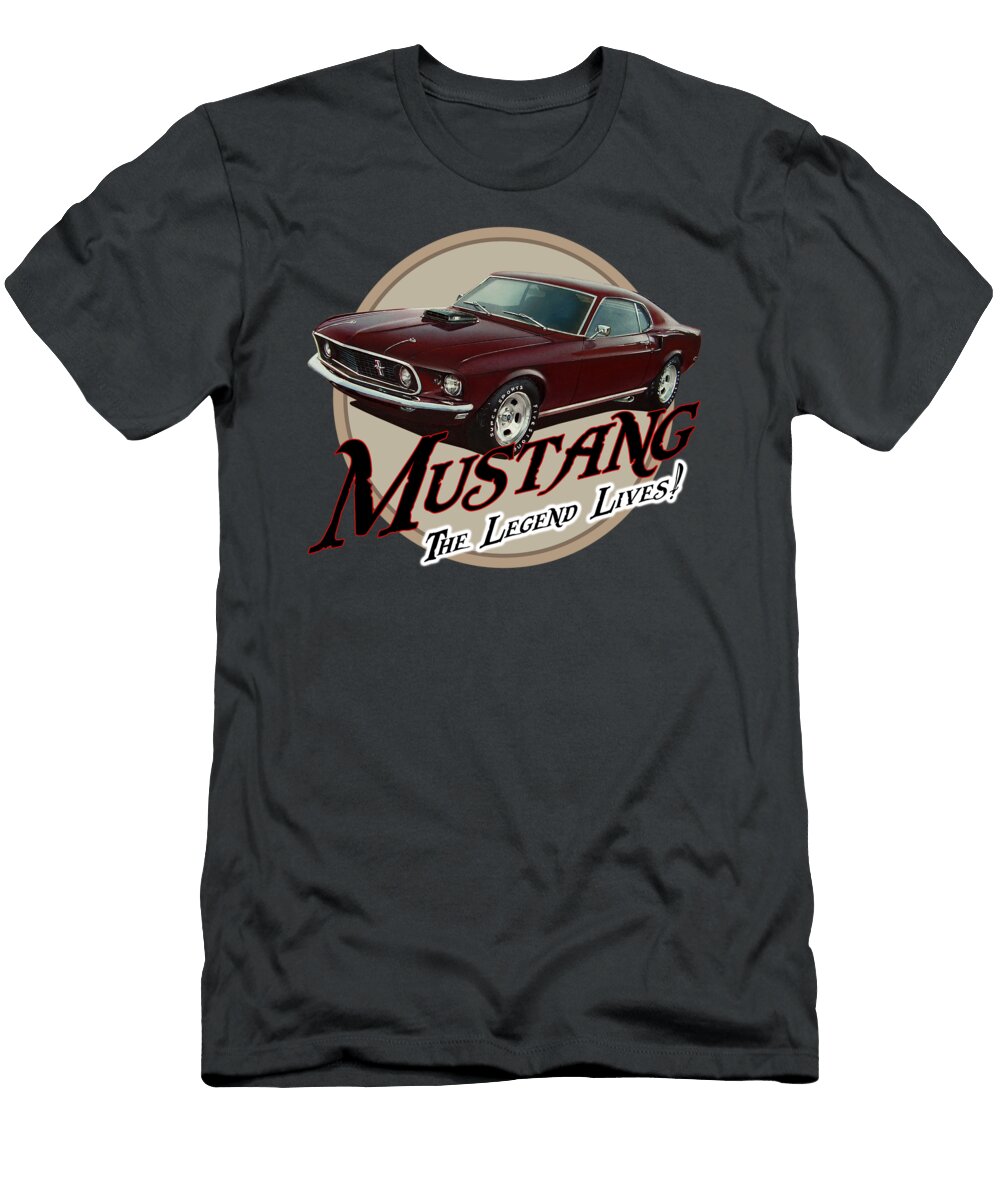 1969 Maroon Mustang Paul Kuras T-Shirt