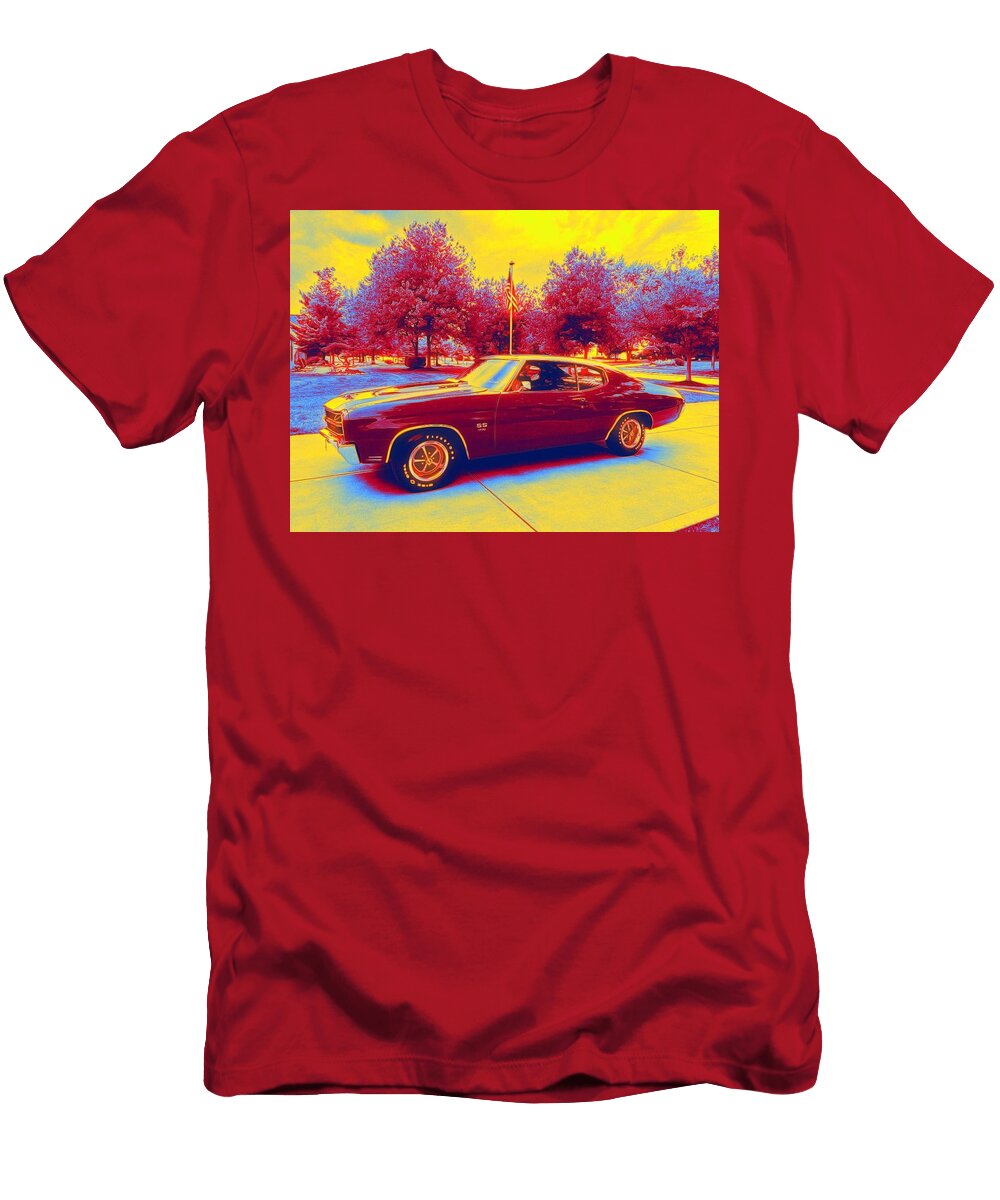 1970 Chevrolet Chevelle Ss 2 Gradient Neon Coloring By Ahmet Asar Asar Studios Ahmet Asar T-Shirt