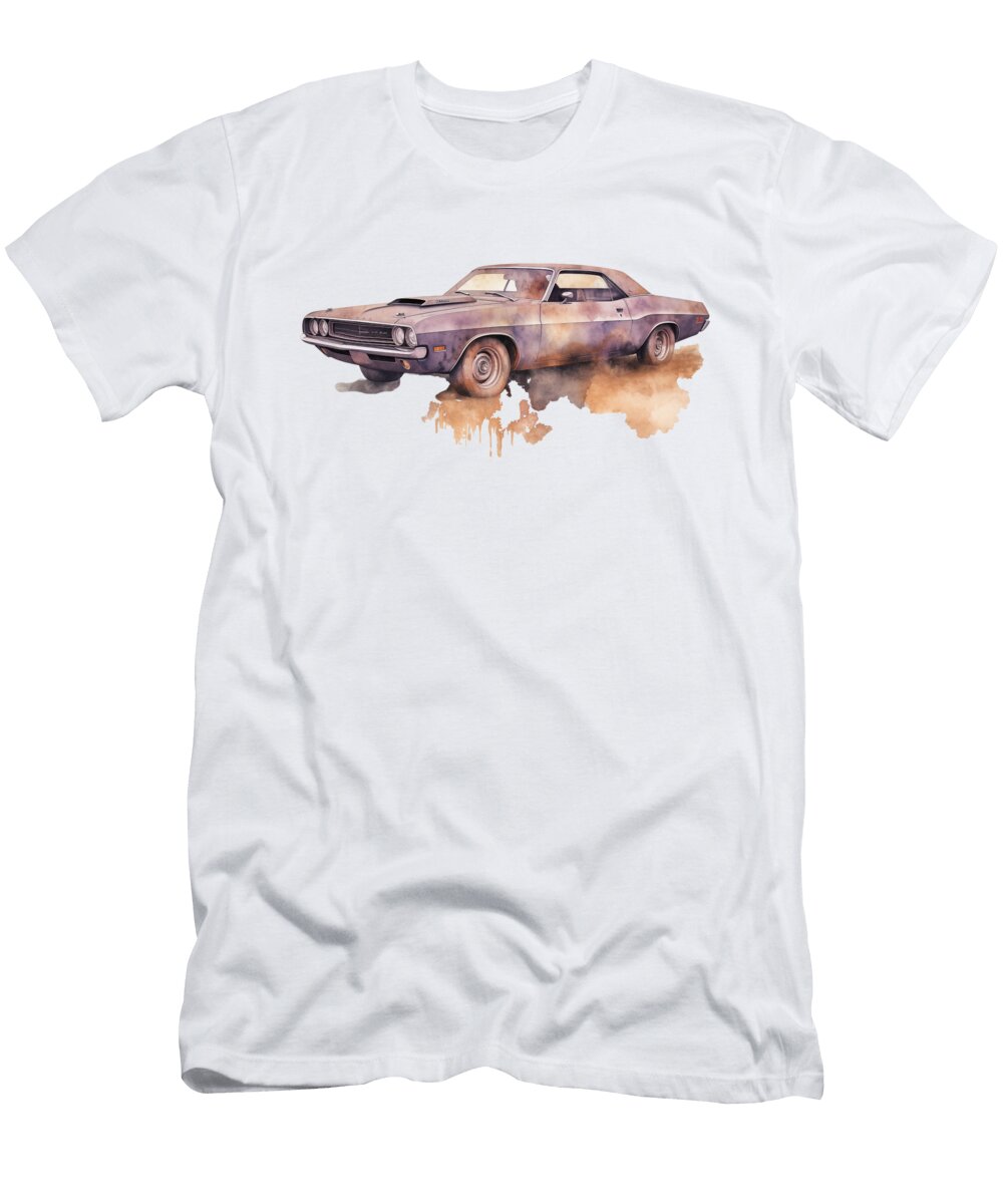 1970 Dodge Challenger Watercolor 137 Peter Lopez T-Shirt
