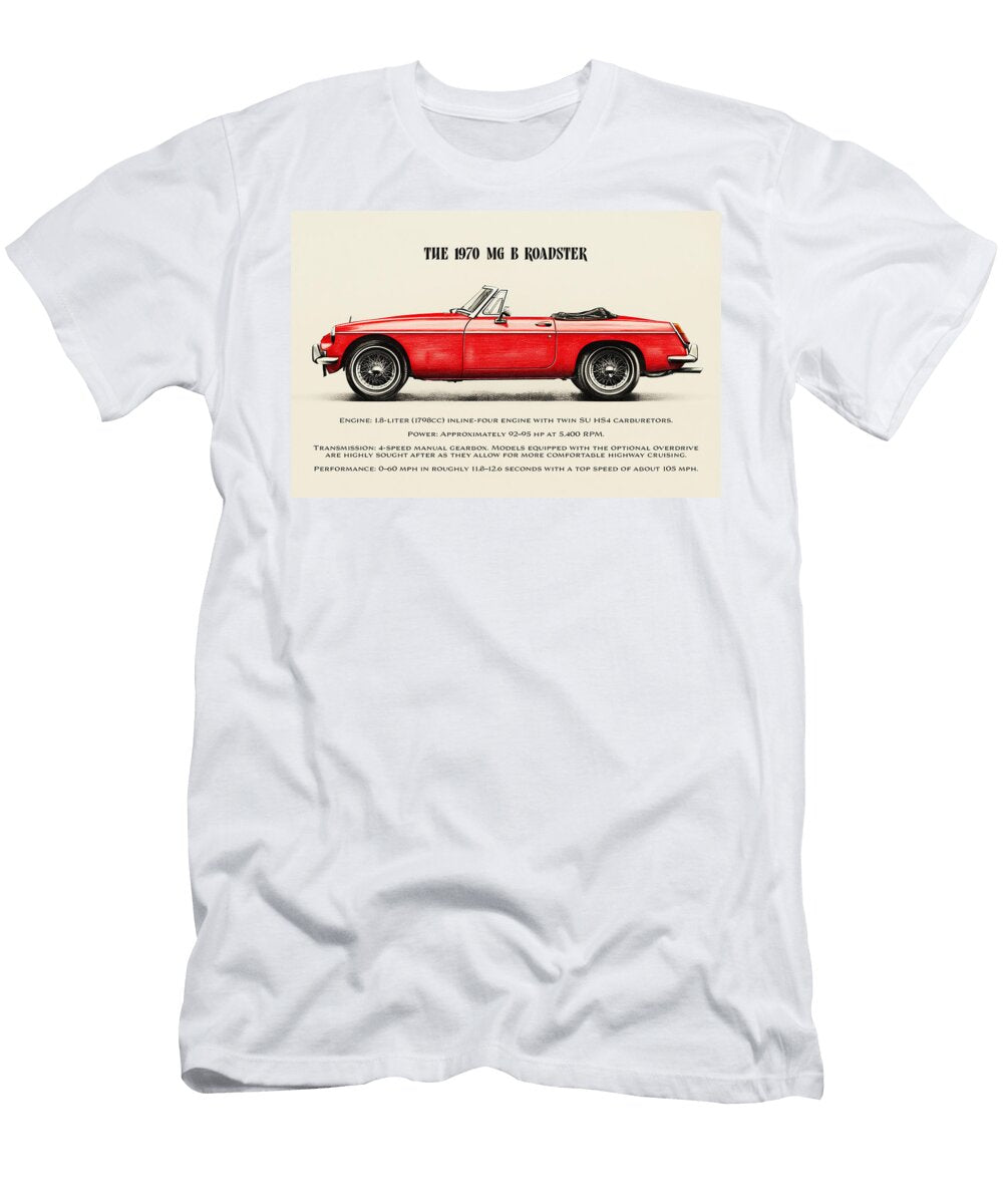1970 Mg B Roadster Side Profile Kevin Walker and Pixel Reverie T-Shirt