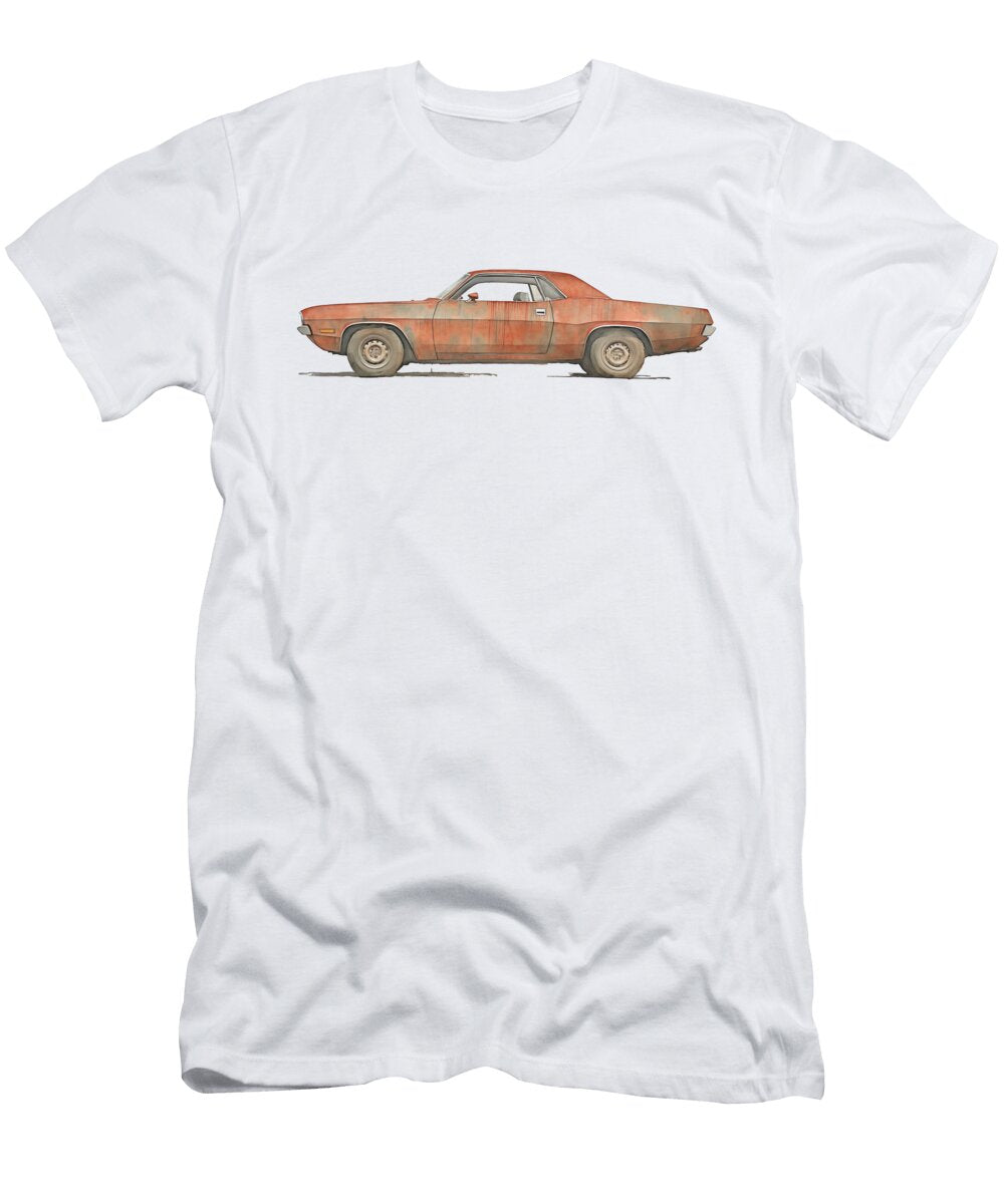 1970 Plymouth Barracuda Watercolor 89 Peter Lopez T-Shirt