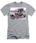 1970s Image of Ford T Bucket Hot Rod with Bearded Driver Retrographs T-Shirt