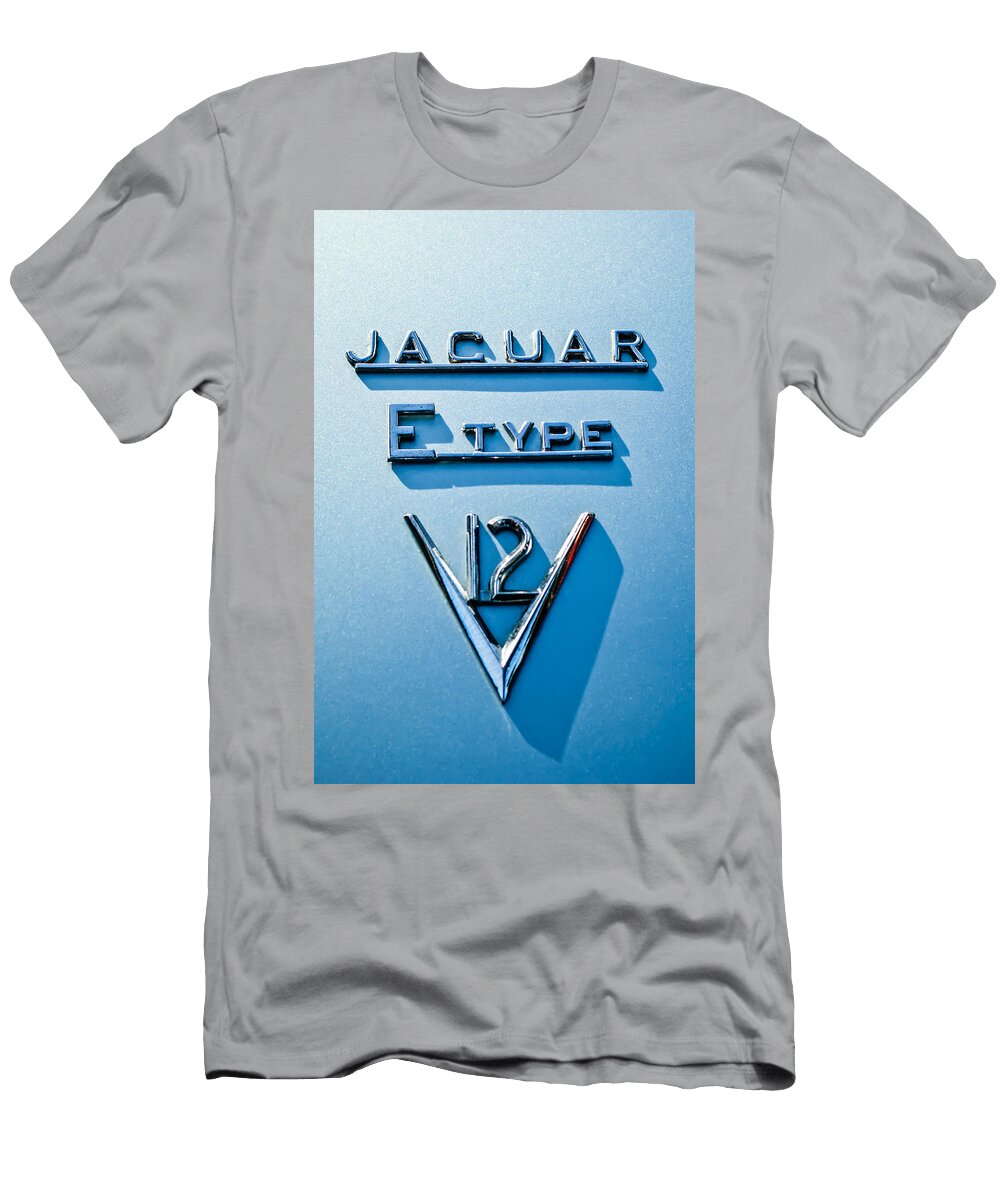 1972 Jaguar E Type V12 Roadster Emblem Jill Reger T-Shirt