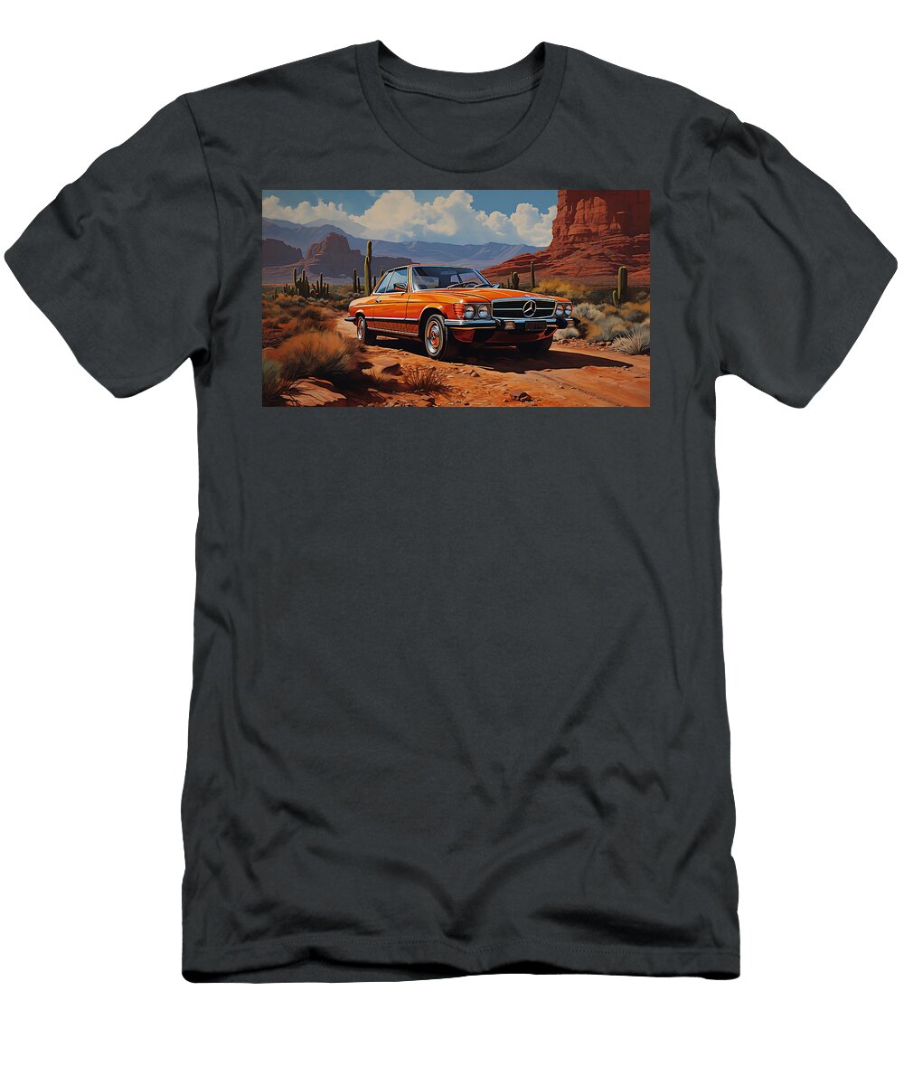 1974 Mercedes Benz 450sl 45l V8 Roadster Stun By Asar Studios Celestial Images T-Shirt