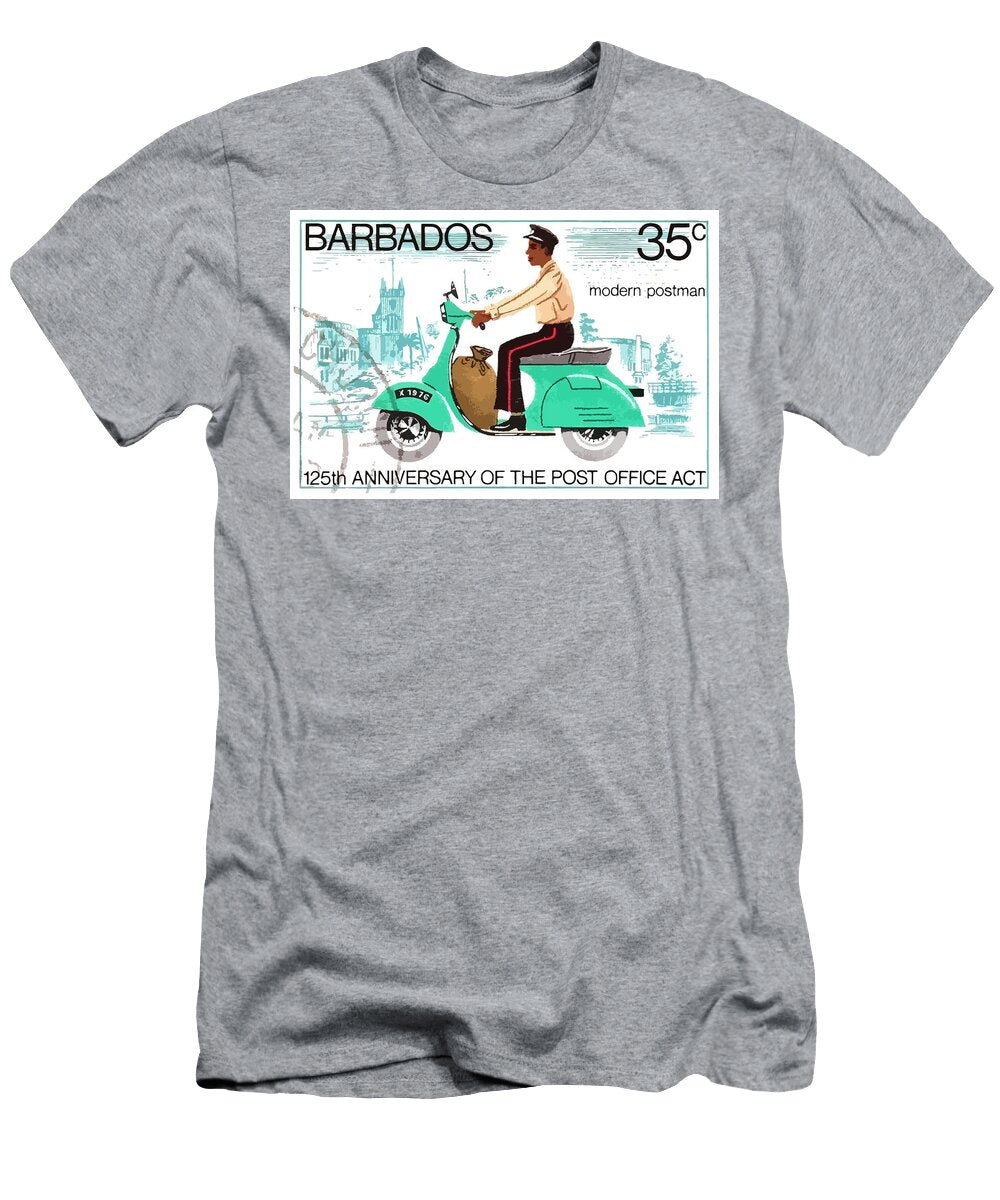 1976 Barbados Modern Postman Postage Stamp Retro Graphics T-Shirt