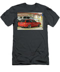 1980 Red Toyota Corolla Custom Lowered with Red Paint and Racing Felix Mizioznikov T-Shirt