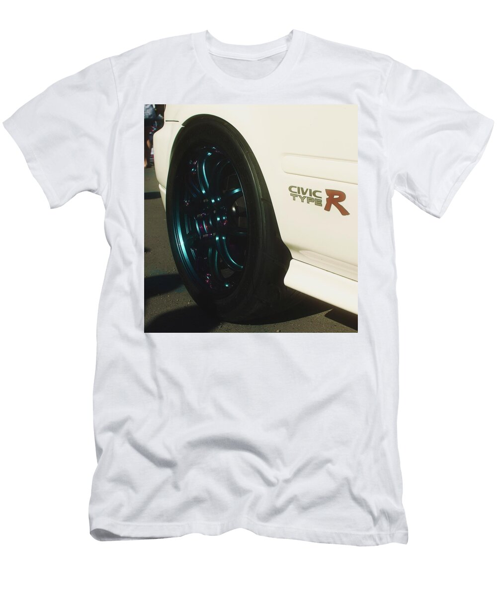 1990s Honda Civic Type R Wheel and Badge Detail Christian Flores T-Shirt