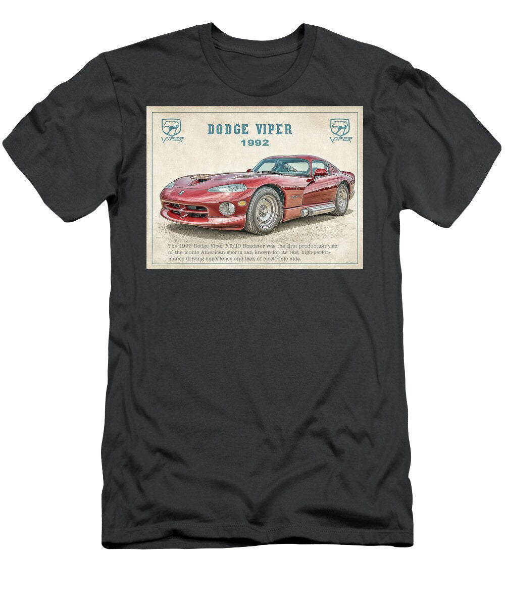 1992 Dodge Viper Poster Kevin Walker and Pixel Reverie T-Shirt