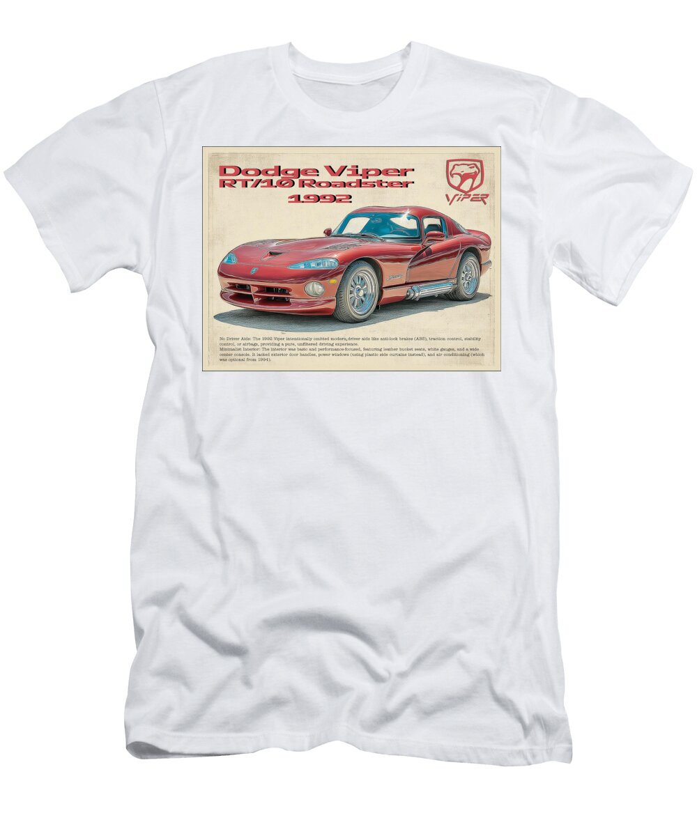 1992 Dodge Viper Rt 10 Roadster Kevin Walker and Pixel Reverie T-Shirt