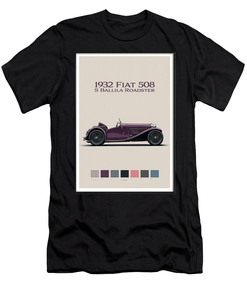 2 1932 Fiat 508 S Ballila Roadster Kevin Walker and Pixel Reverie T-Shirt