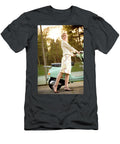 2 a Young Blonde Woman Wearing Stylish Christopher Cumming T-Shirt