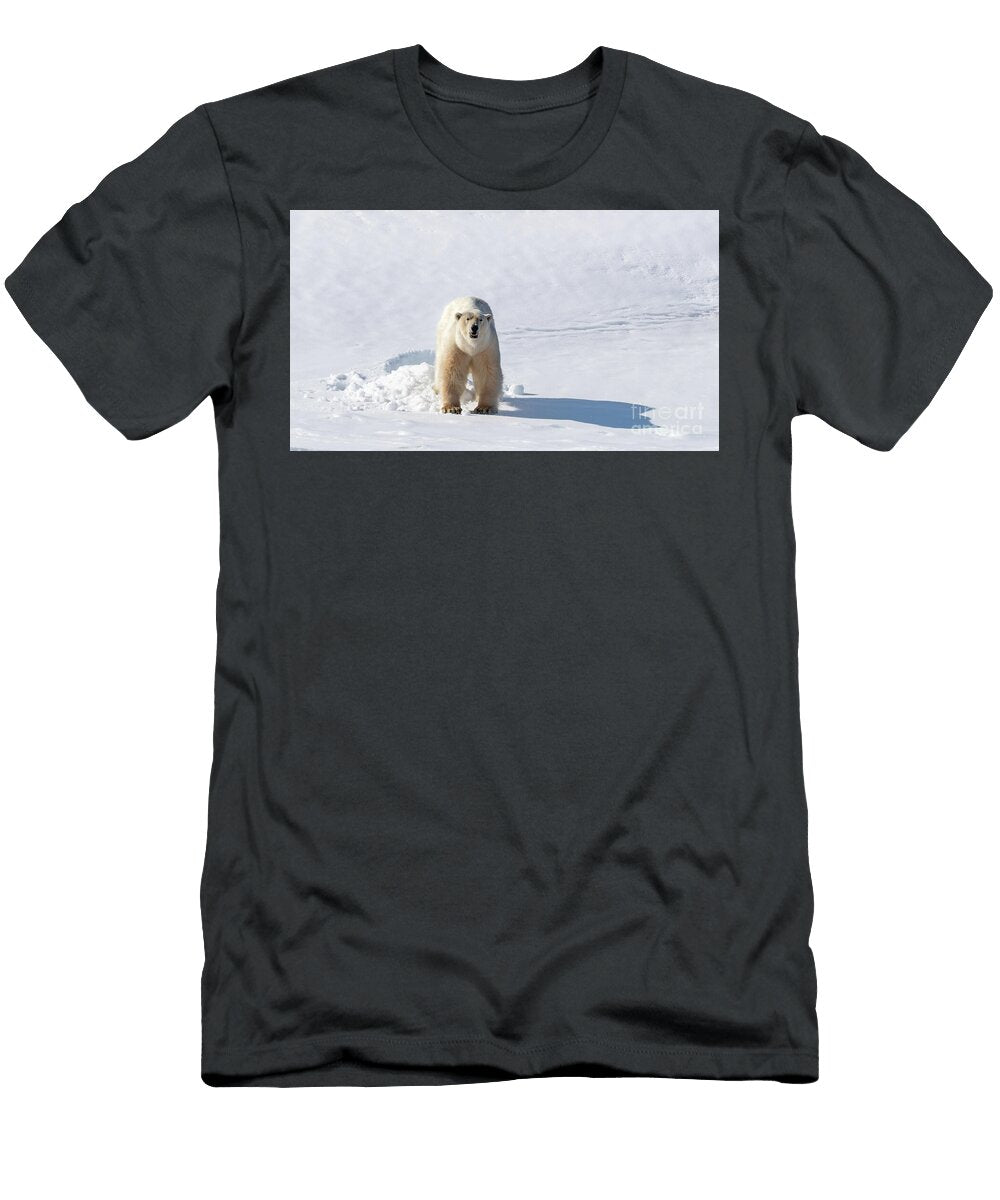 2 Adult Male Polar Bear in the Pristine Snow of Svalbard Jane Rix T-Shirt