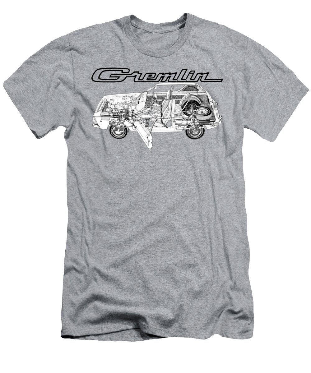 2 Amc Gremlin Cutaway Automotive Art Vladislav Shapovalenko T-Shirt