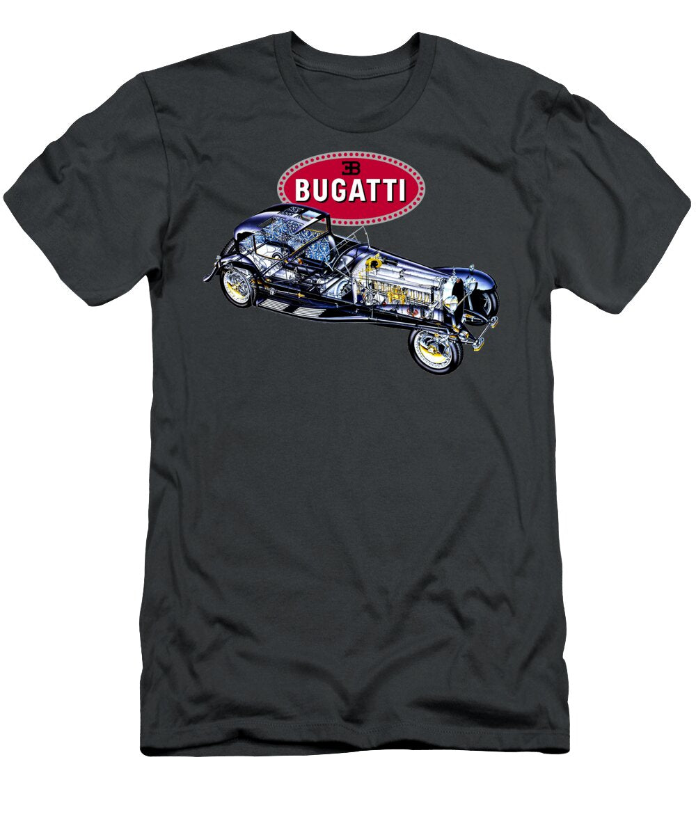 2 Bugatti Type 41 Royale Coupe Napoleon Cutaway Automotive Art Vladyslav Shapovalenko T-Shirt