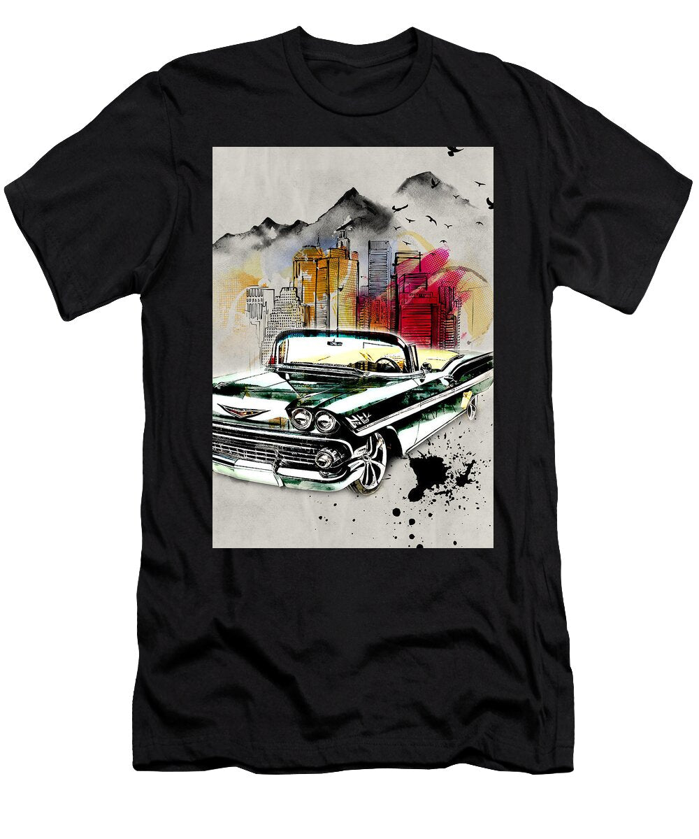 2 Chevrolet Impala Chevrolet 1958 Chevrolet Impala Convertible Lowrider Muscle Edgar Dorice T-Shirt