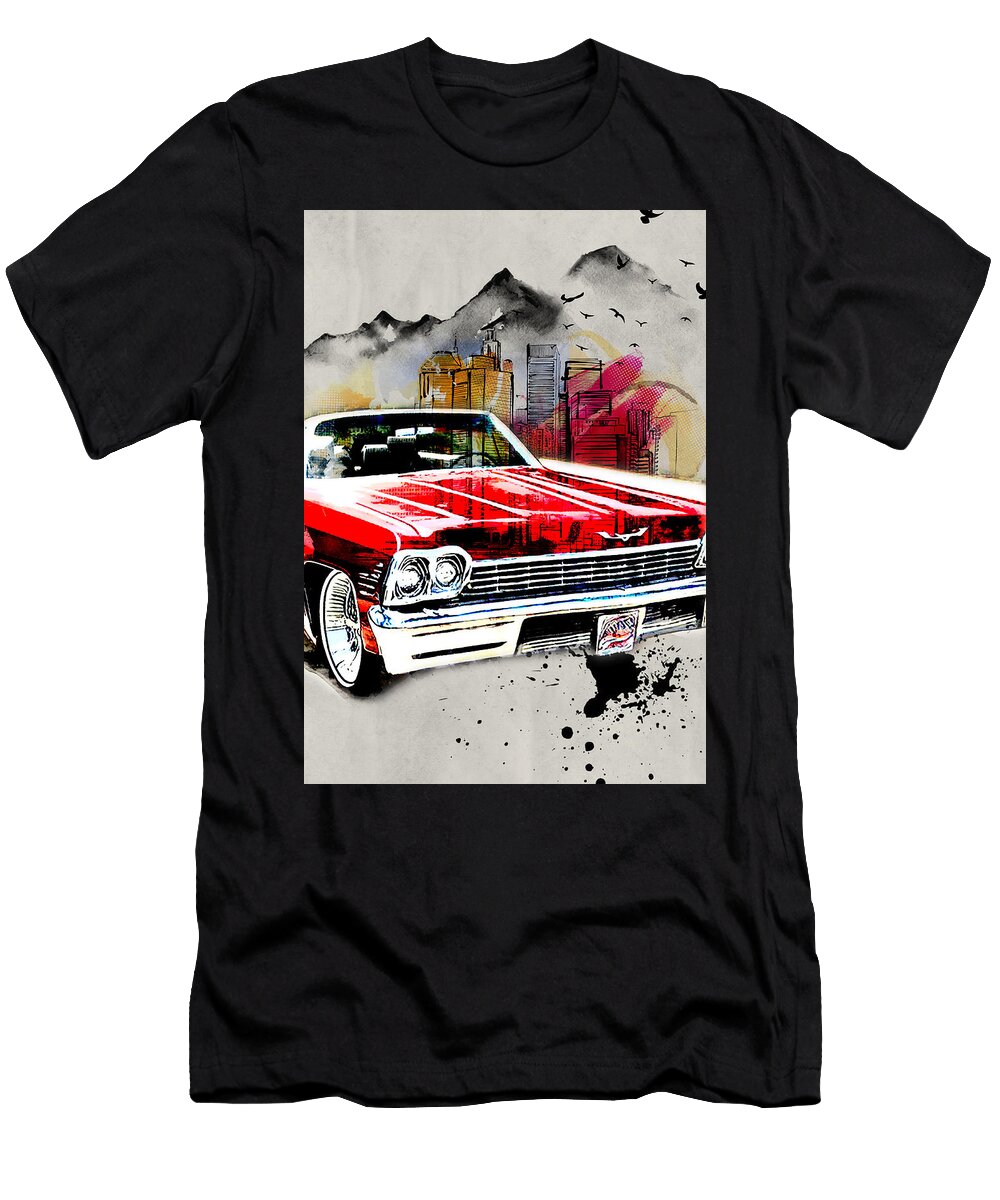 2 Chevrolet Impala Convertible Chevrolet Chevrolet Impala Lowrider Classic Edgar Dorice T-Shirt