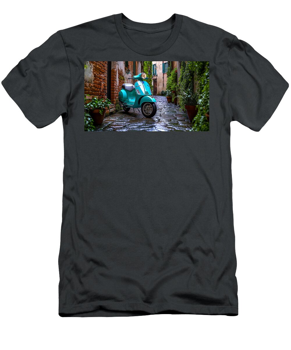 2 Classic Blue Vespa Stephen Smith Galleries T-Shirt