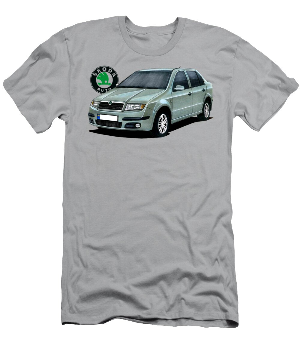 2 Exclusive Czech Family Gray Car Skoda Fabia B Sedan Vladyslav Shapovalenko T-Shirt