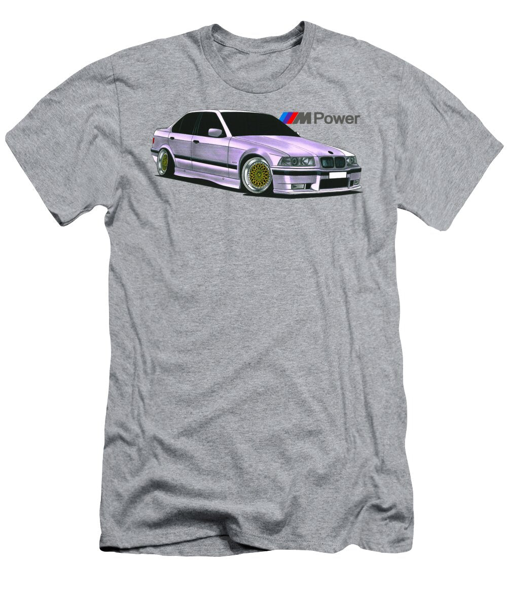 2 Exclusive Legendary Germany Sportcar BMW M3 E36 Sedan S50b30 Engine Vladyslav Shapovalenko T-Shirt