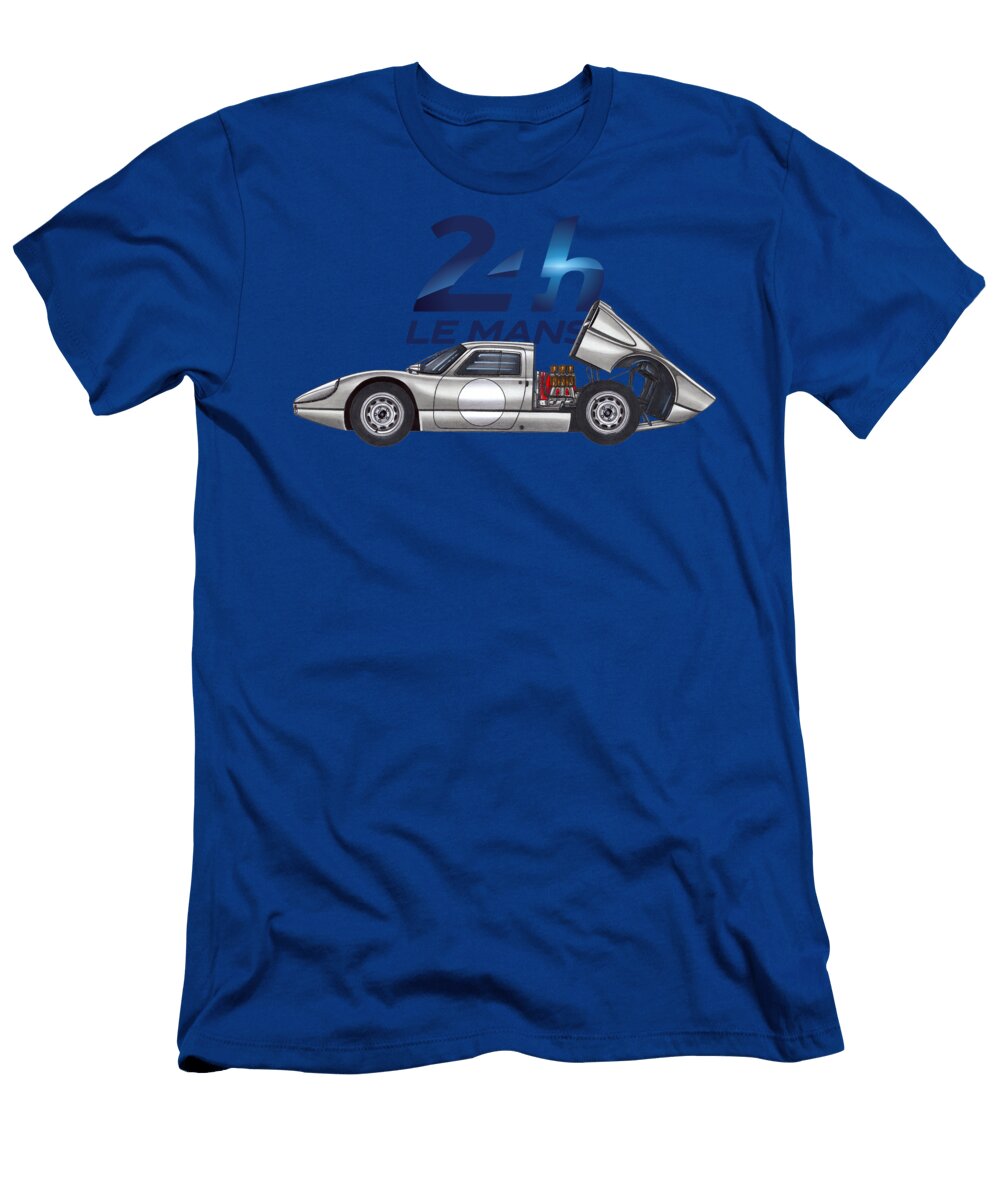 2 Exclusive Legendary Retro Racing Car Silver Porsche 904 6 Gts Coupe 24 Hours of Le Mans Vladyslav Shapovalenko T-Shirt