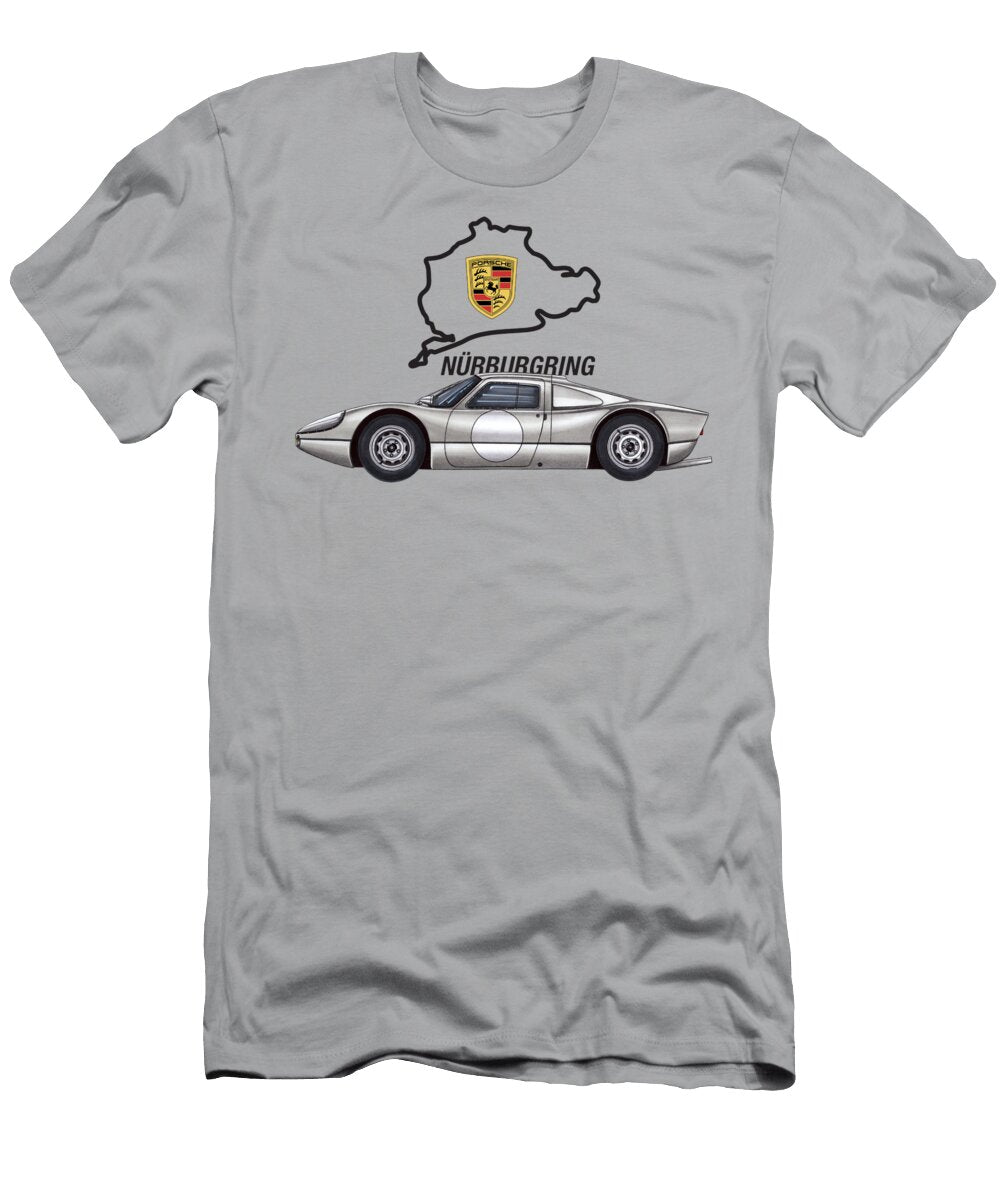2 Exclusive Legendary Retro Racing Car Silver Porsche 904 6 Gts Coupe Nurburgring Vladyslav Shapovalenko T-Shirt