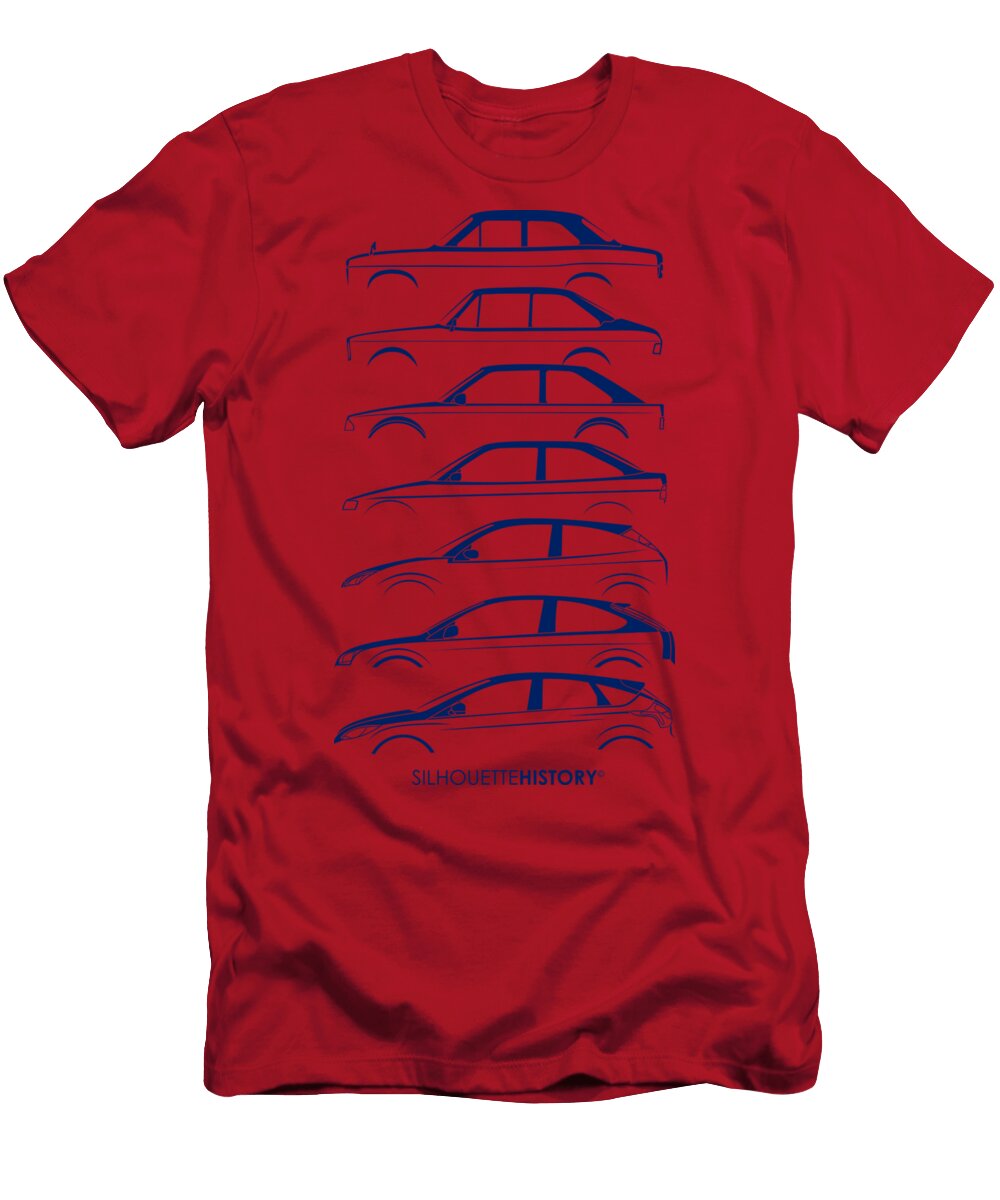 2 Ford Escort and Focus Silhouettehistory Gabor Vida T-Shirt