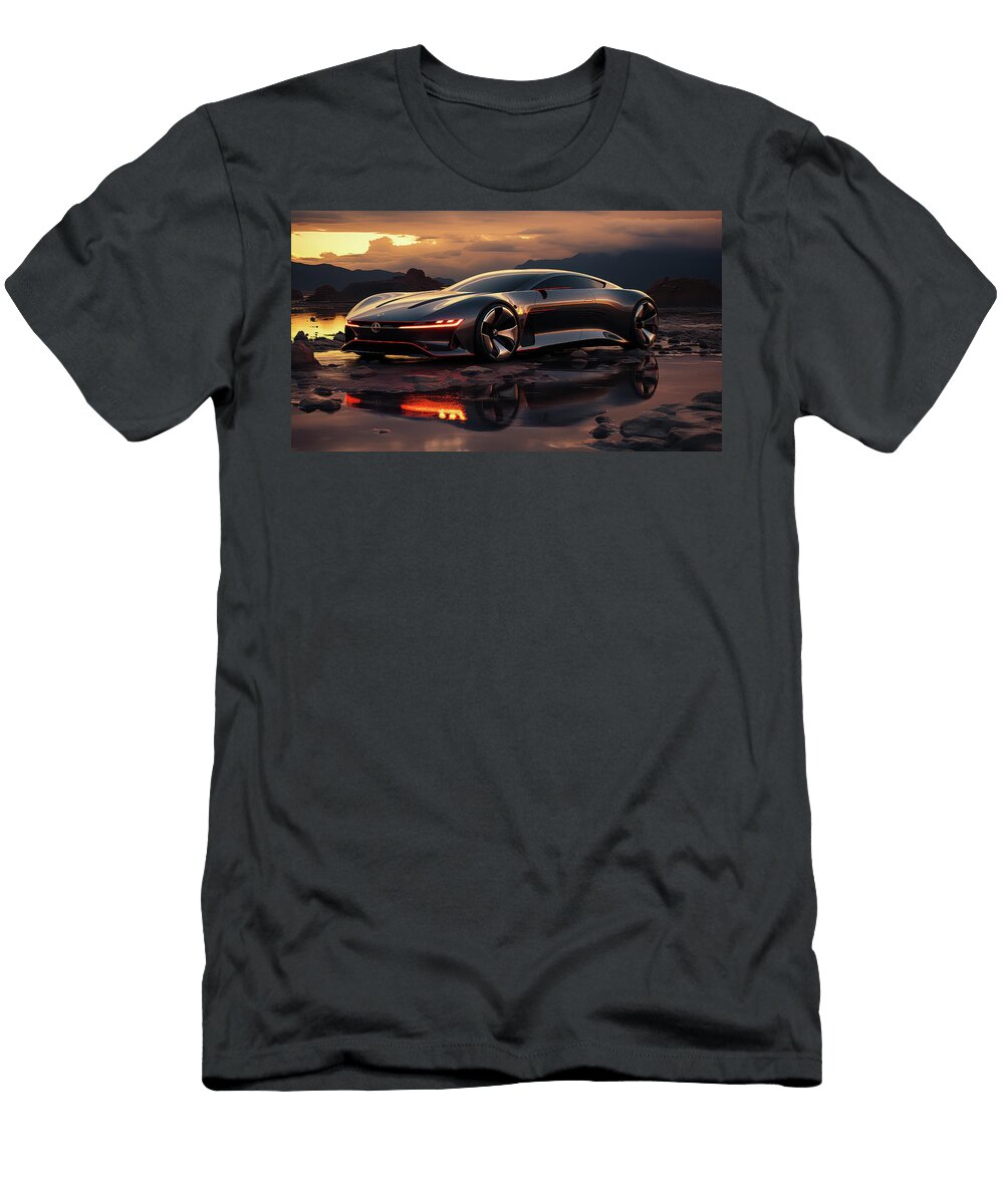 2 Futuristic Car At Sunset Evie Carrier T-Shirt