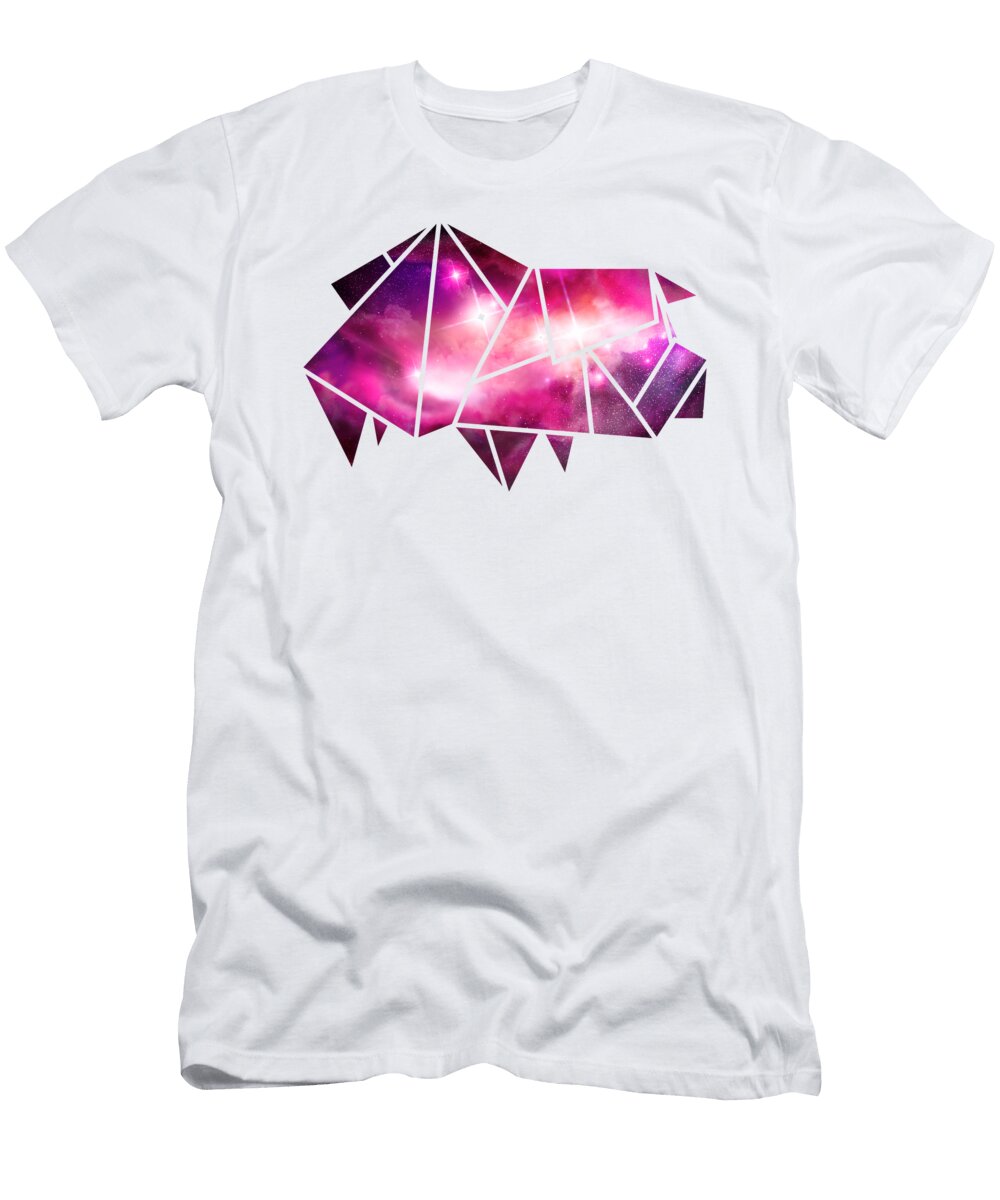 2 Geometric Pig Low Poly Galaxy Farm Animal Mister T-Shirt