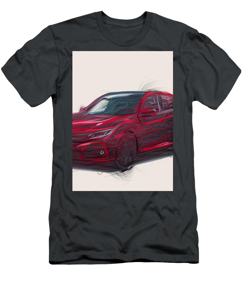 2 Honda Civic Hatchback Drawing Carstoon Concept T-Shirt