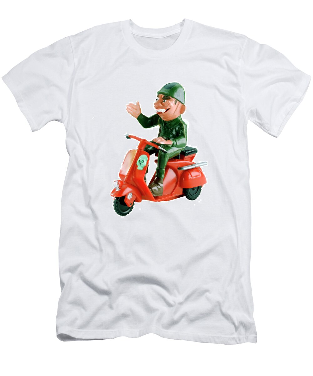 2 Man Riding a Scooter Csa Images T-Shirt
