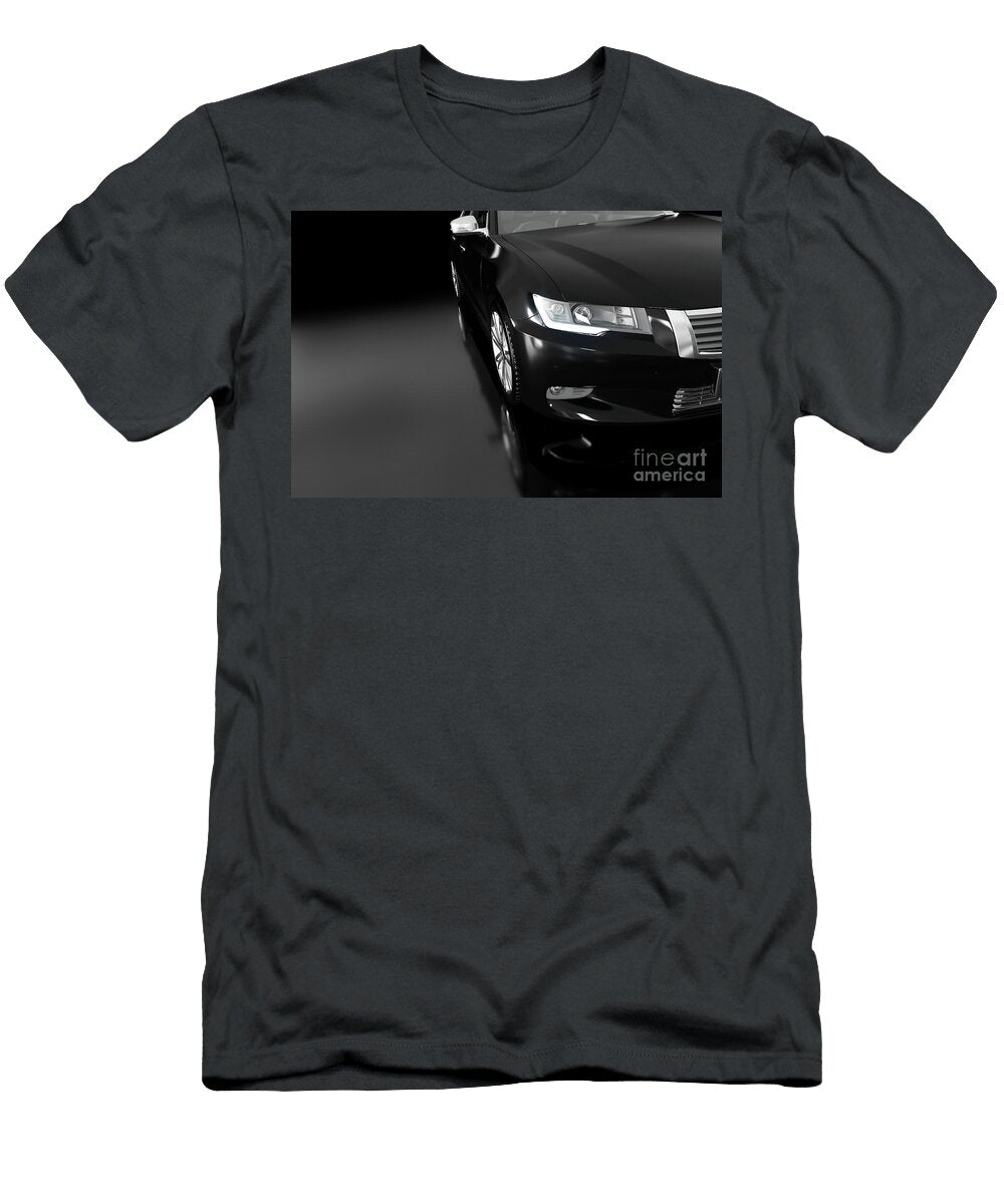 2 Modern Black Metallic Sedan Car in Spotlight Generic Desing Brandless Michal Bednarek T-Shirt
