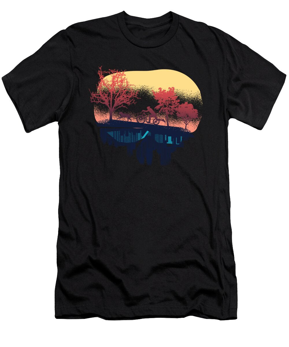2 Retro Dogscooting Offroad with Dog in Nature Greenoptix T-Shirt