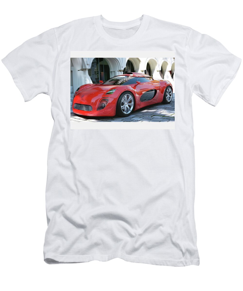 2 Sleek Red Sports Car Evie Carrier T-Shirt