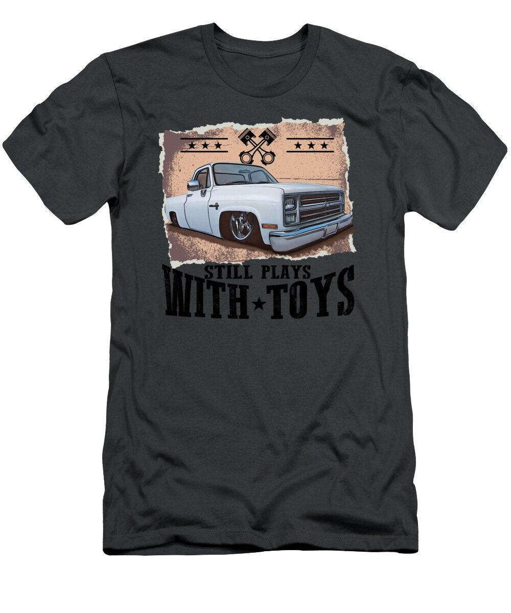 2 Still Plays with Toy Trucks Paul Kuras T-Shirt