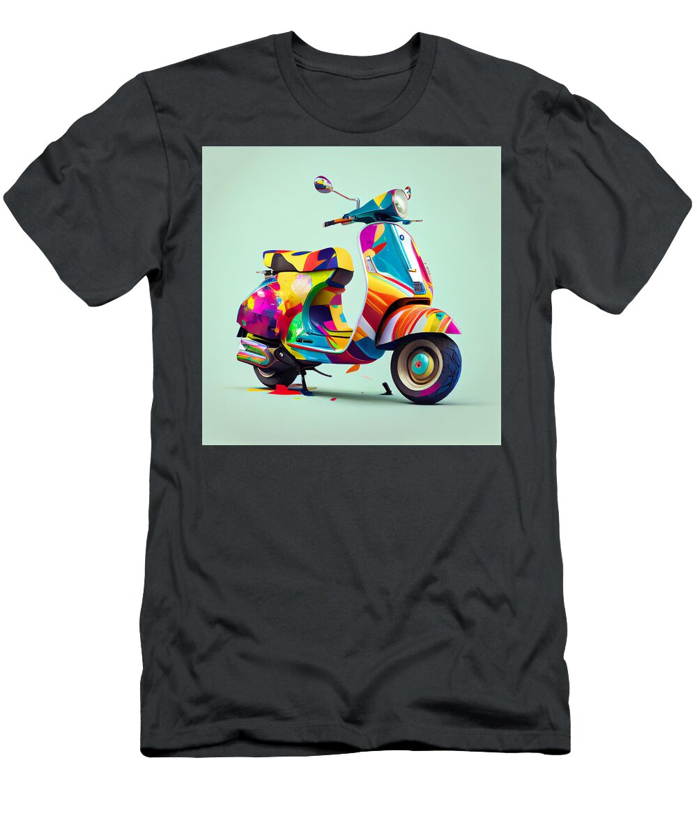 2 Vespa Scooter Art Stephen Smith Galleries T-Shirt