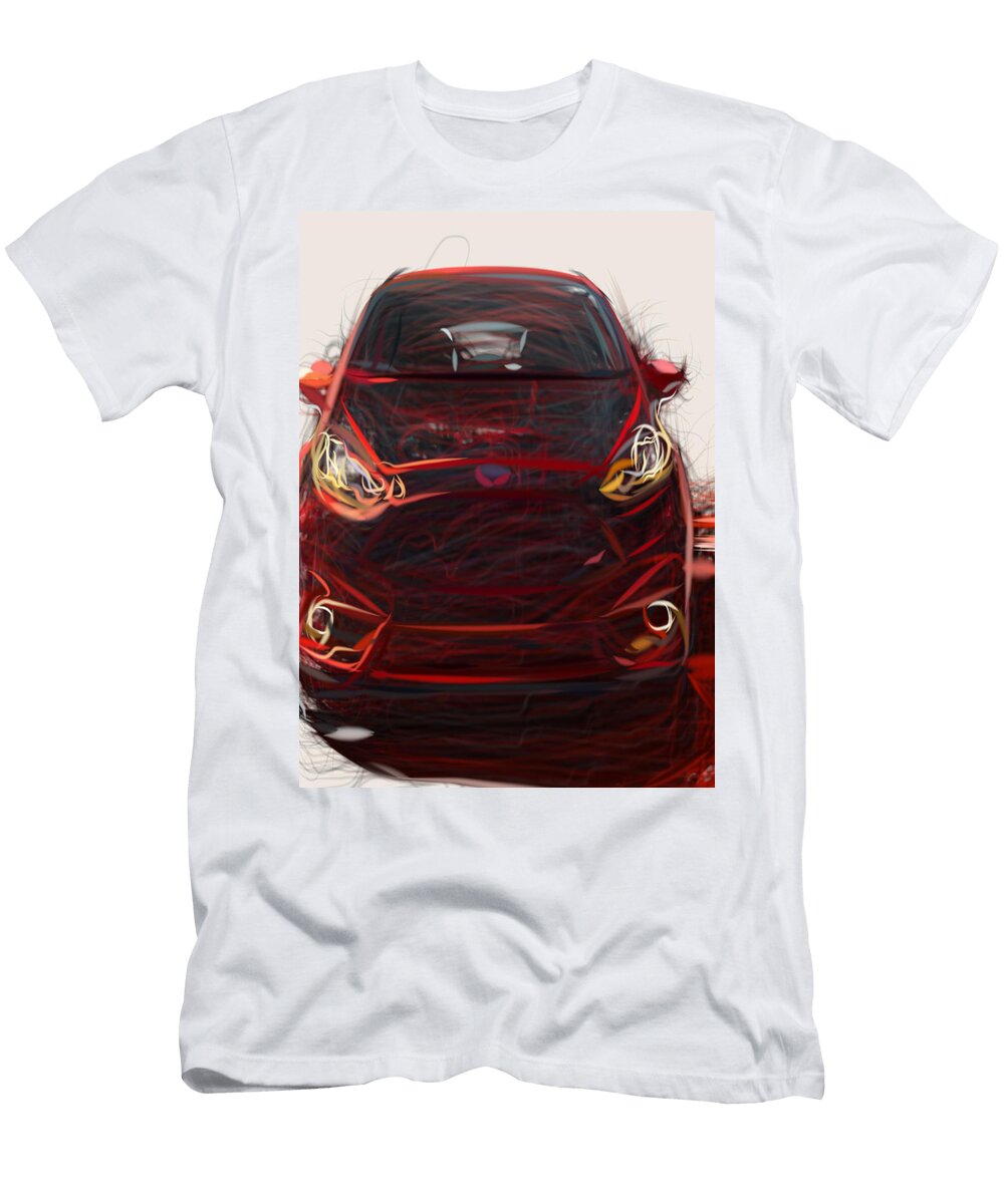 20 Ford Fiesta St Hatchback Drawing Carstoon Concept T-Shirt