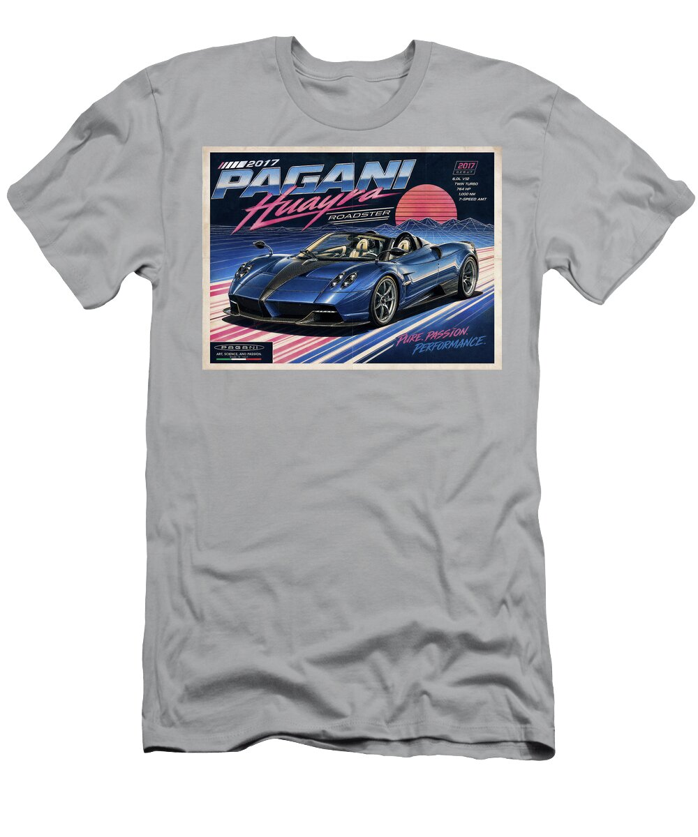2017 Pagani Huayra Roadster Car Poster Treasure Auto Retro Wall Art Sampadart Gallery T-Shirt