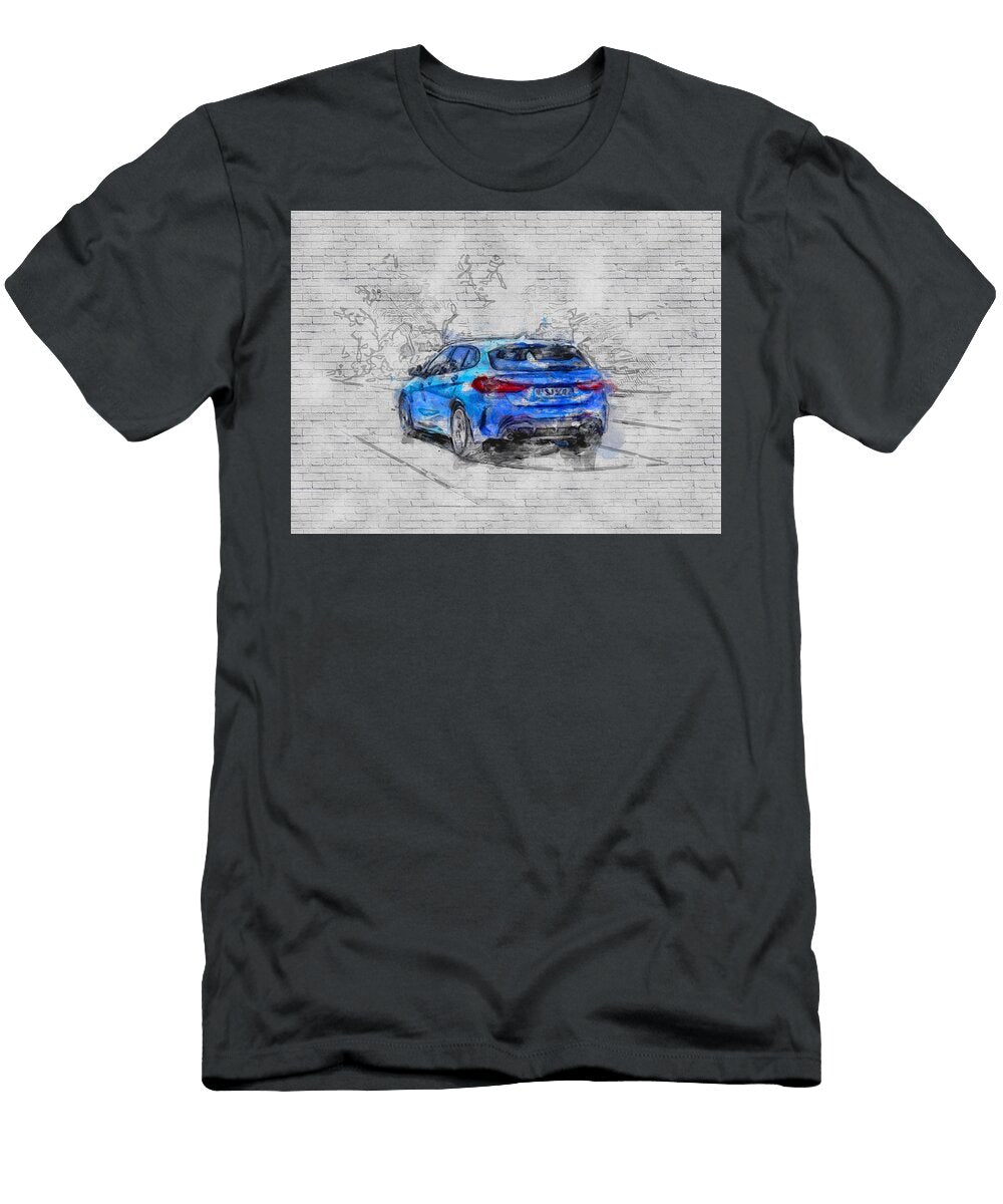 2020 BMW 1 Exterior Rear Blue Hatchback M135i German Cars Ashtyn Treutel T-Shirt