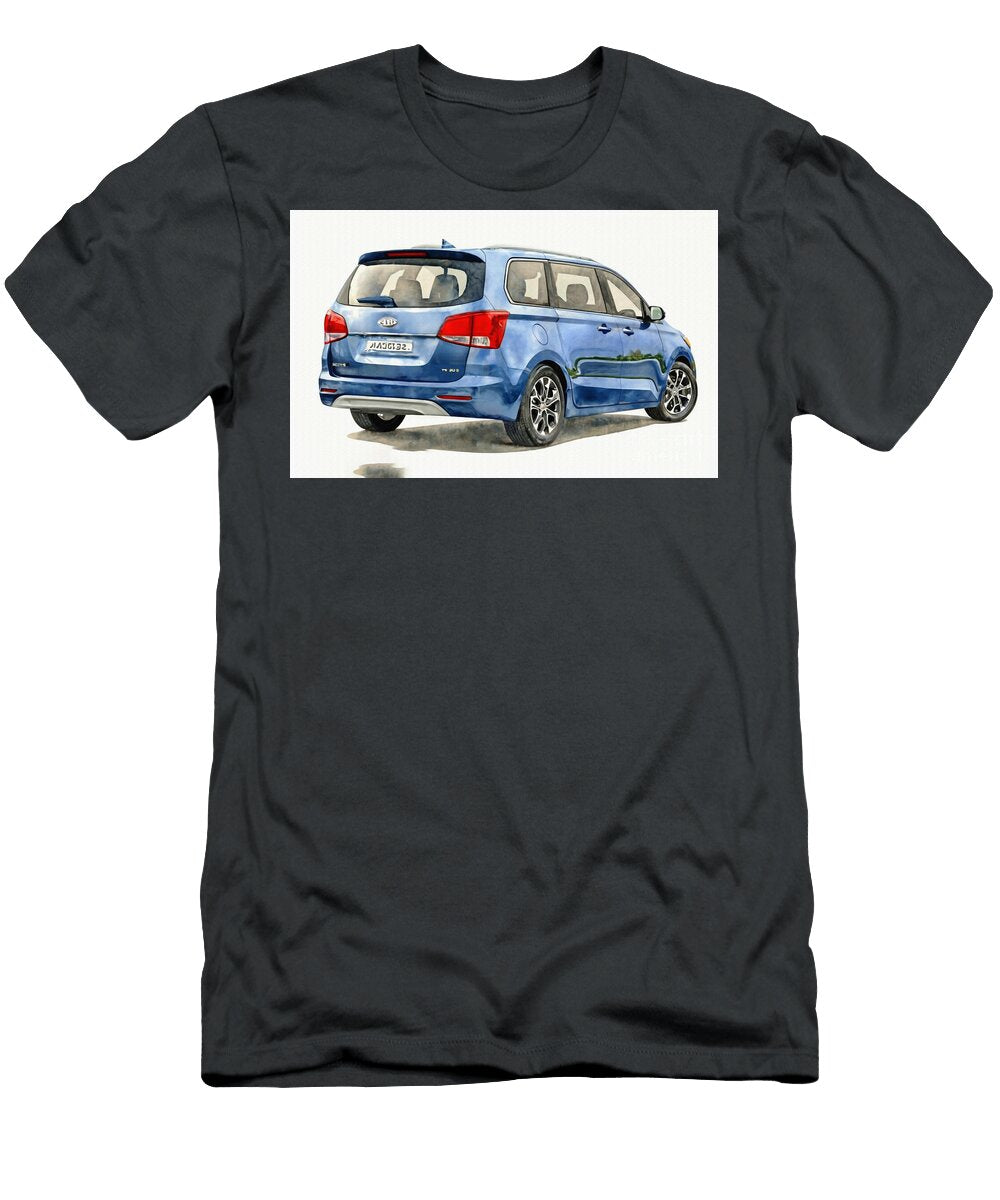 2020 Kia Sedona Exterior Rear View Blue Minivan Lowell Harann T-Shirt
