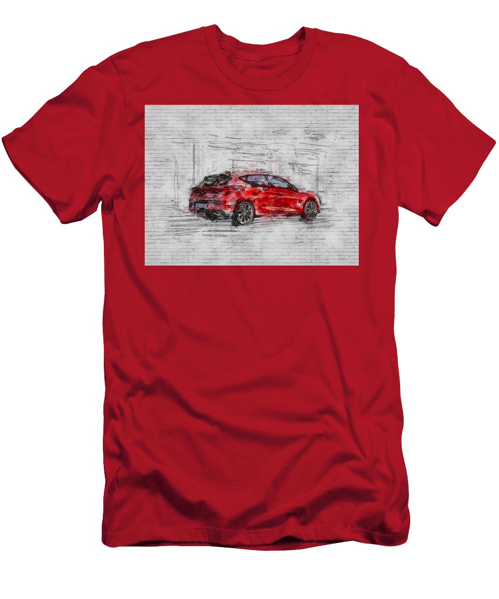 2020 Seat Leon Exterior Rear Red Hatchback New Spanish Cars Ashtyn Treutel T-Shirt
