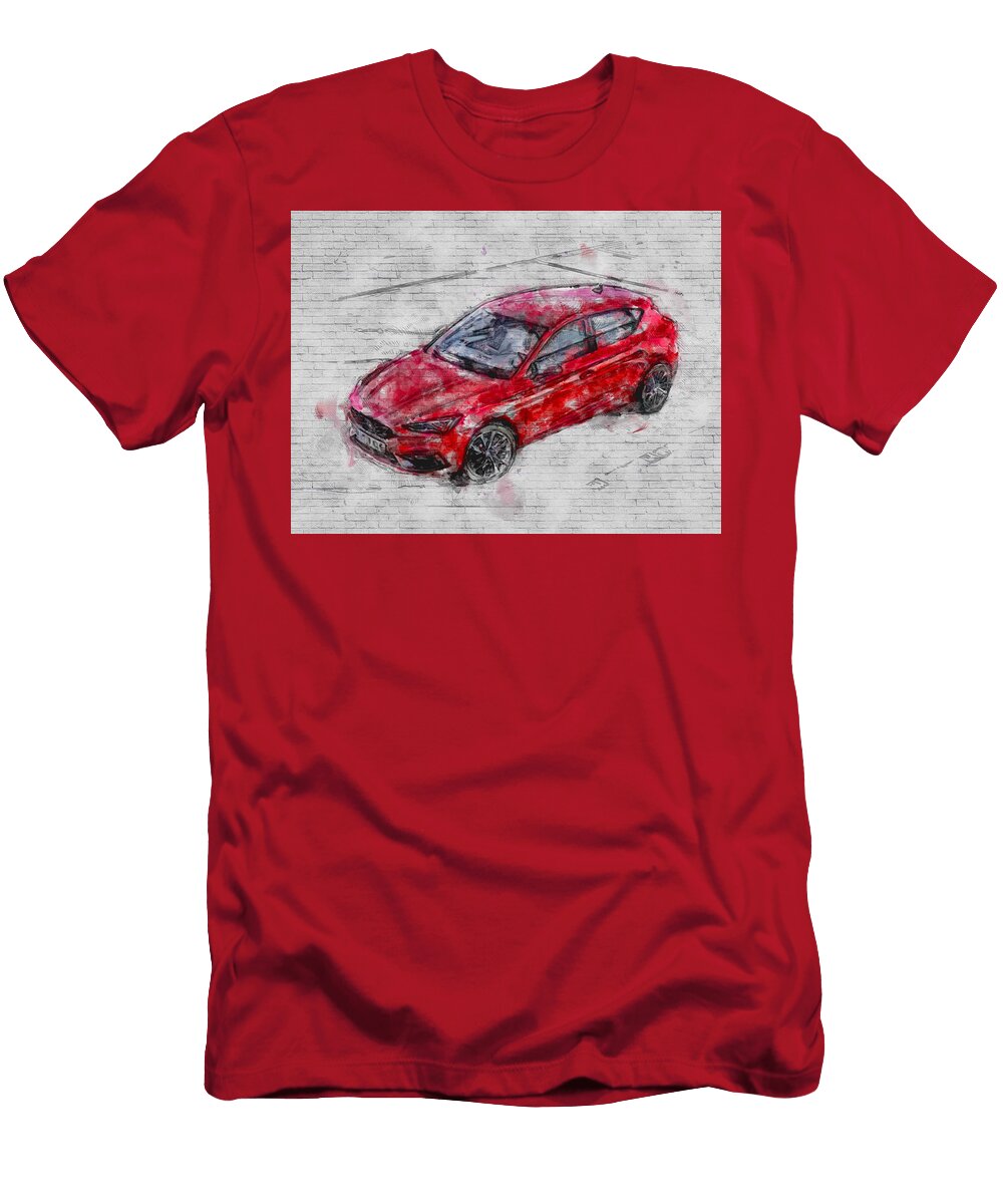 2020 Seat Leon Exterior Red Hatchback New Spanish Cars Ashtyn Treutel T-Shirt