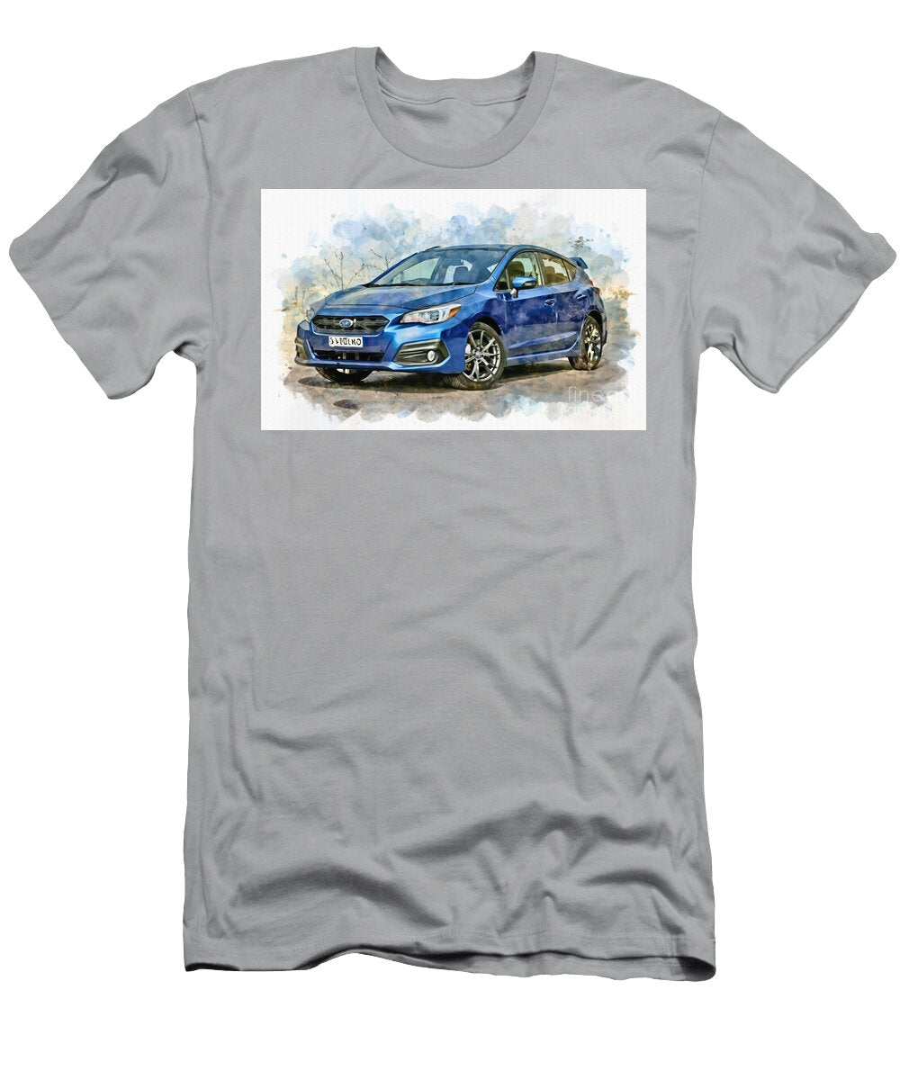 2020 Subaru Impreza Front View Exterior Blue Hatchback Lowell Harann T-Shirt