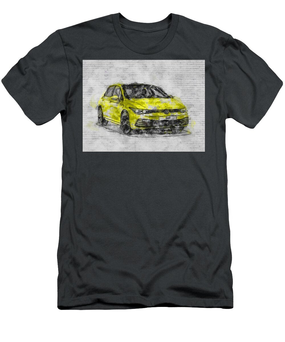 2020 Volkswagen Golf Exterior Yellow Hatchback New German Cars Ashtyn Treutel T-Shirt