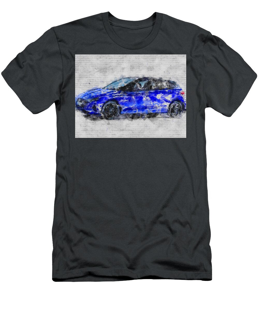 2021 Hyundai I20 4k Side Exterior Blue Hatchback New Korean Cars Ashtyn Treutel T-Shirt