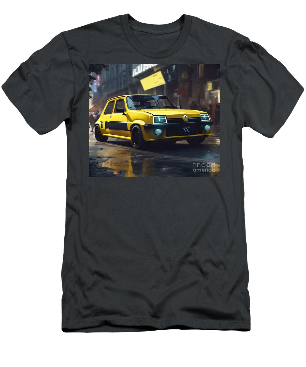 2021 Renault 5 Concept Front View Exterior Yellow Hatchback Cortez Schinner T-Shirt