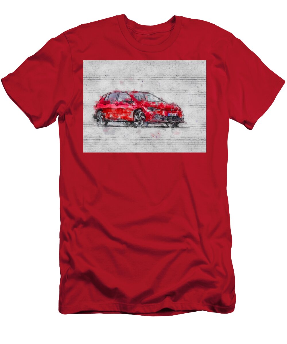 2021 Volkswagen Golf Gti Exterior New Red Hatchback German Cars Ashtyn Treutel T-Shirt