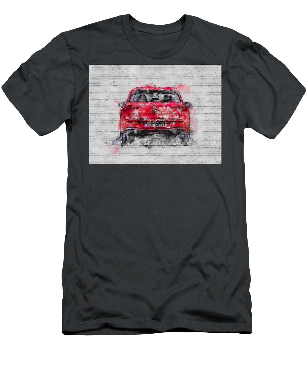 2021 Volkswagen Golf Gti Rear Exterior Red Hatchback New German Cars Ashtyn Treutel T-Shirt