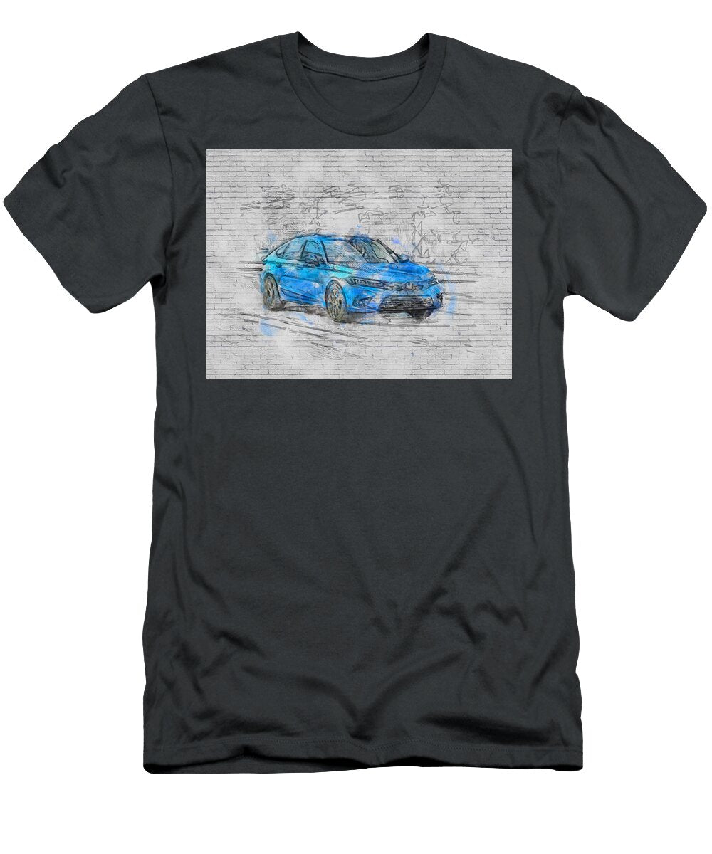 2022 Honda Civic Hatchback Exterior New Blue Japanese Cars Ashtyn Treutel T-Shirt